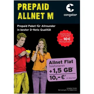 Congstar Allnet M Prepaid-Karte ohne Vertragsbindung