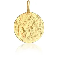 Elli Plättchen Disc Organic Struktur Gold 925