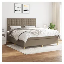 vidaXL Boxspringbett mit Matratze Taupe 180x200 cm Stoff