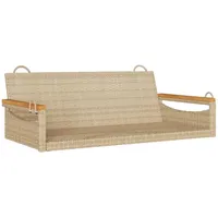 Furnicato Hängebank Beige 109x62x40 cm Poly Rattan