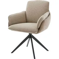 DeLife Polsterstuhl Luan-Flex, mit Armlehnen Kreuzgestell breit Schwarz Materialmix