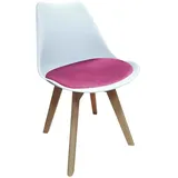 Design-Stühle mit Kunststoffschale und Samt-Sitzki Skandinavischer Look für