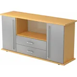 bümö Sideboard, Buche, Silber, Holzwerkstoff, Buche, 2 Fächer, 166.1x84x44.8 cm, FSC Mix, Wohnzimmer, Kommoden & Sideboards, Sideboards