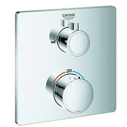 Grohe Grohtherm Fertigmontageset 24080000 chrom, UP-Wannen-Thermostat mit 2-Wege-Umstellung