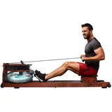 AsVIVA RA18 Wasserrudergerät mit Bluetooth, Wasserwiderstand, Pulsgurt, Kinomap – Kastanienbraun