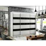 altdecor Kleiderschrank, Weiß, Schwarz, Holzwerkstoff, 250x215x61 cm, Schlafzimmer, Kleiderschränke