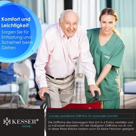 Kesser Leichtgewicht Rollator faltbar mit Sitz rot Gehhilfe