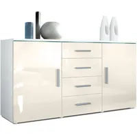 Vladon Sideboard, Creme, 139x72x35 cm, Wohnzimmer, Kommoden & Sideboards,