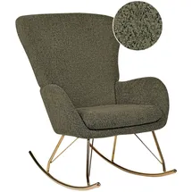 Beliani Schaukelsessel ANASET Bouclé 74 x 99 x 99 cm Grün/Gold