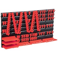 VidaXL 71-tlg. Lagersystem mit Wandplatten Rot und Schwarz