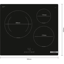Bosch Induktionskochfeld – 3 Brenner – 60 cm – PUJ611BB5E