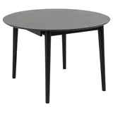 VCM Esstisch Ø115/154cm inkl. Zusatzplatten schwarz