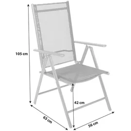 VCM Gartenstuhl 56 x 65 x 105 cm anthrazit klappbar 4 St.