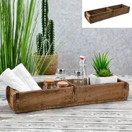 Cepewa Holzkiste Ziegelform 60 x 15 cm 1-tlg. Altholz Buche