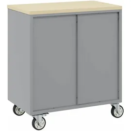 vidaXL Werkbank + Arbeitsbock, Roland with 2 drawers 75 cm Stahl