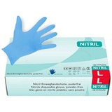 Hypafol Nitril-Handschuhe S-XL, Puderfrei I (100-St) mit Rollrand, Finger texturiert blau L