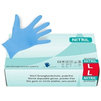 Hypafol Nitril-Handschuhe S-XL, Puderfrei I mit Rollrand, Finger texturiert blau