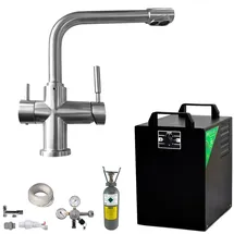 BieTal Sprudel Tafelwasseranlage BT-25U 3-Wege Wasserhahn L-Auslauf ohne Filteranlage