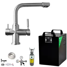 BieTal Sprudel Tafelwasseranlage BT-25U 3-Wege Wasserhahn L-Auslauf ohne Filteranlage