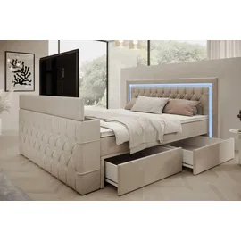 prometo möbel Boxspringbett 180 x 200 cm Beige