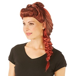 Zopf-Perücke "Stella", rot