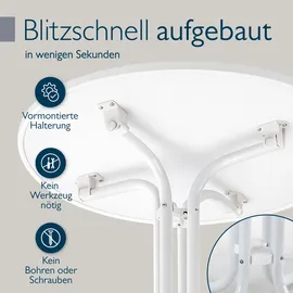 Beautissu Bistroni Bistrotisch Ø 80 x 70 cm Weiß