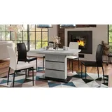 Design Esstisch Tisch Piano ausziehbar 120 bis 200 cm - Grau