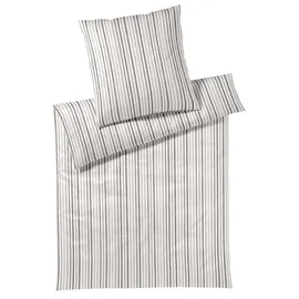 ELEGANTE Interlock Jersey Bettwäsche Waterstripe natur, 135x200 cm + 80x80 cm - beige