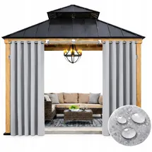 OEM Wasserdichter Gartenvorhang 155x200 Mit Ösen, Hellgrau, 1 Stück.