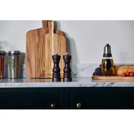 Cole & Mason London Salz und Pfeffermühle, 2er Set Manuell mit Einstellbar, Schokolade Holz, 18cm, Precision+ mit Keramikmahlwerk und Carbonmahlwerk, Gewürzmühle, Mühlen für Salz, Pfeffer