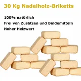 Markenlos - 30 Kg Ruf Öko Block Holzbriketts 100% Natürlich, Brennholz Ofenfertig