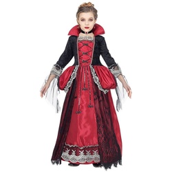Widdmann Kostüm Vampirkönigin, Elegantes Vampirkleid für barocke Blutsaugerinnen schwarz 146-158