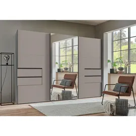 luma-home Schwebetürenschrank 22057 300 x 216 x 65 cm Grau/Sand Grau