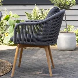 Mr. Deko Solana Rope Gartenstuhl 63 x 63 x 108 cm grau 2 St.