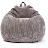 Green Bean Indoor Sitzsack "Scoop" 90x110cm EPS-Perlen Füllung & Cordstoff Kuschelig Weich Waschbar - Bodenkissen Liegekissen Sitzkissen Sitzhocker Relax-Sessel Grau