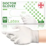 AIESI® Einweg-Latexhandschuhe mit Pulver M (100 Stück) für medizinische Zwecke DOCTOR GLOVES