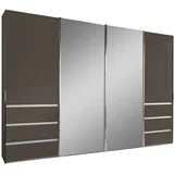 Novel Schwebetürenschrank Malibu 330 x 217 x 67 cm Dunkelgrau/Havanna/Spiegel