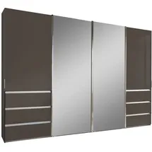 Novel Schwebetürenschrank Malibu 330 x 217 x 67 cm Dunkelgrau/Havanna/Spiegel