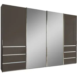 Novel Schwebetürenschrank Malibu 330 x 217 x 67 cm Dunkelgrau/Havanna/Spiegel