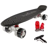 FunTomia Miniskateboard Kinder Cruiserboard Miniboard 57cm mit oder ohne LED Leuchtrollen schwarz