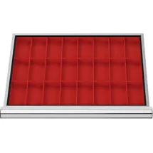Stier Schubladeneinteilung Kleinteilekästen BLH 50 mm Innenmaß 600x450 mm 24 KTK 75x150 mm