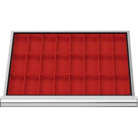 Stier Schubladeneinteilung Kleinteilekästen BLH 50 mm Innenmaß 600x450 mm 24 KTK 75x150 mm