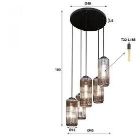 KAWOLA CARTOLA 5-flg.  Durchmesser 0,00 cm Glas schwarz