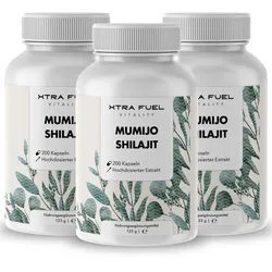 Shilajit Kapseln von XTRA FUEL | 600 Kapseln für 1.000mg Himalaya Extrakt pro Tag - Mumijo Shilajit Kapseln in Apothekenqualität mit verifizierten Erfahrungen - in Deutschland geprüft - 600 Stk 600 St