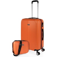 ITACA - Koffer Mittelgroß, Hartschalenkoffer L, Koffer & Trolleys, Hartschalenkoffer, Hartschalenkoffer Groß für Vielreisende T71560B, Mandarine