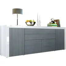 Vladon La Paz 200 x 72 x 35 cm Avola-Anthrazit / Weiß Hochglanz