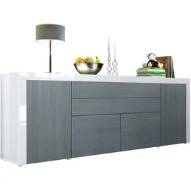 Vladon La Paz 200 x 72 x 35 cm Avola-Anthrazit / Weiß Hochglanz