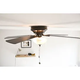 Westinghouse Everett 132 cm Deckenventilator nickel/espresso/apfelholz mit Licht