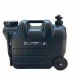 MotiveTech Wasserkanister mit Rollen tragbar Camping Wassertank mit Zapfhahn tragbares Design Wassertrolley für outdoor Enthusiast, Festivalbesucher, Schwarz