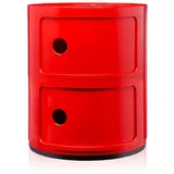 Kartell Componibili Container mit zwei Elementen rot